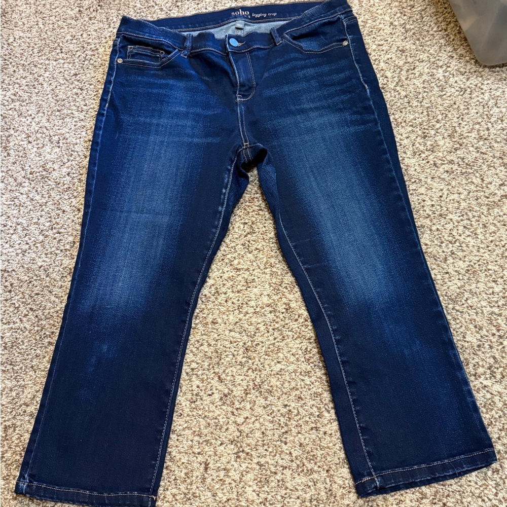 New York & Company Dark Blue Cropped Jeans - Soho Legging Crop